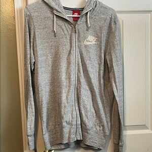 Nike Heather Gray Lightweight Full-Zip Hoodie- Women’s XL